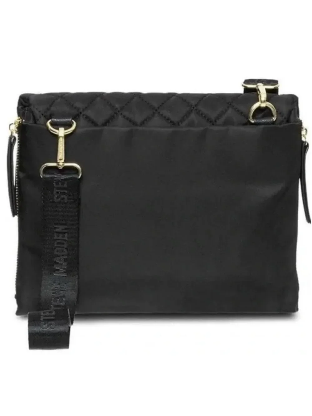 Steve Madden Jodie Crossbody Bag with Quilted Flap In Black
